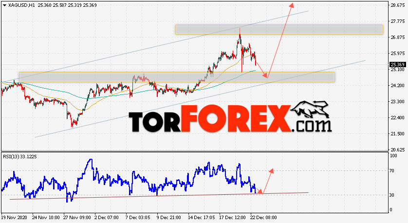Серебро прогноз и аналитика XAG/USD на 23 декабря 2020