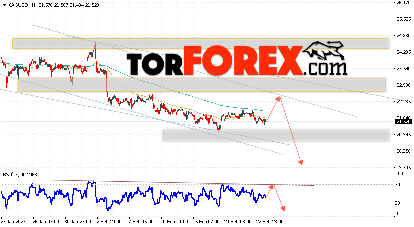 Серебро прогноз и аналитика XAG/USD на 24 февраля 2023