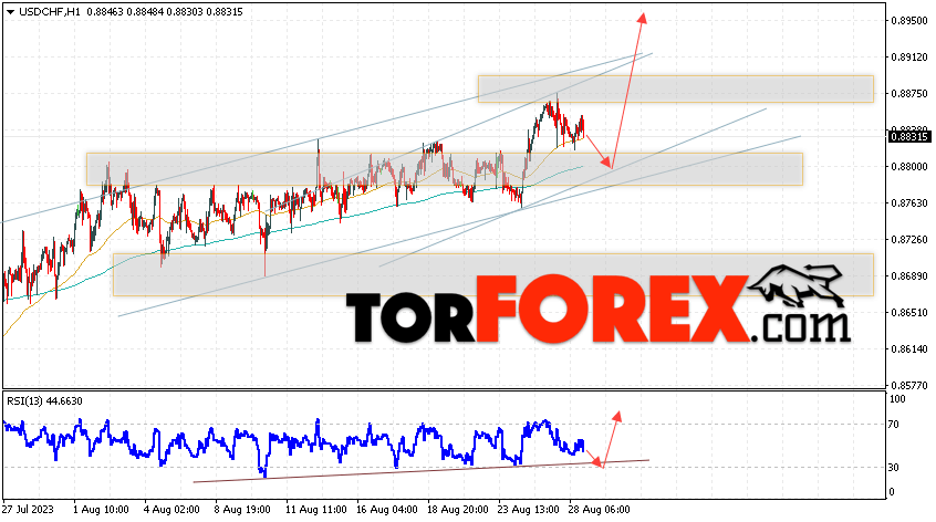 USD/CHF прогноз Доллар Франк на 29 августа 2023