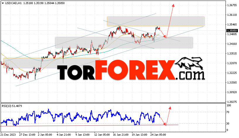 USD/CAD прогноз Канадский Доллар на 26 января 2024