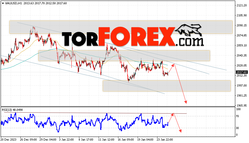 XAU/USD прогноз цен на Золото на 26 января 2024