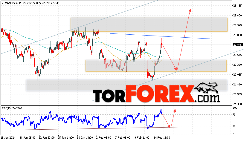 Серебро прогноз и аналитика XAG/USD на 16 февраля 2024