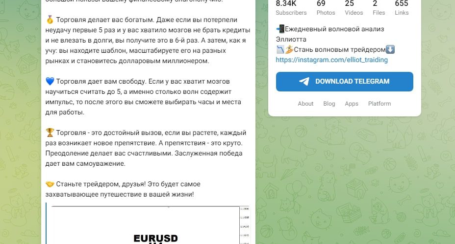 Эллиот Трейдинг телеграмм