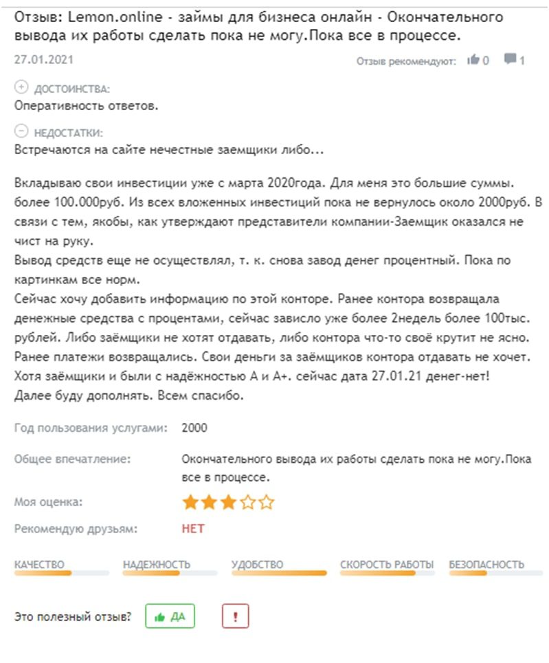 Lemon отзывы