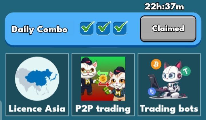 Cat Gold Miner комбо дня Cat Gold Miner комбо дня