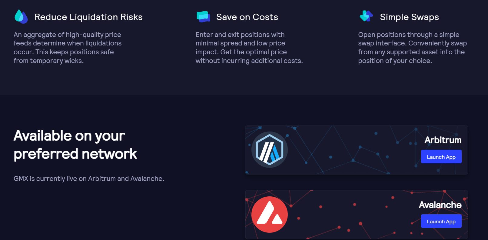 Предложения биржи GMX