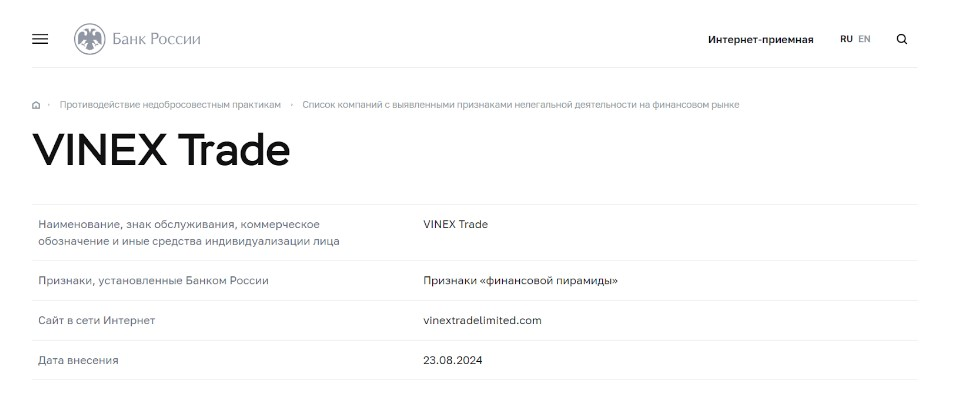 vinextradelimited com отзывы vinextradelimited com отзывы