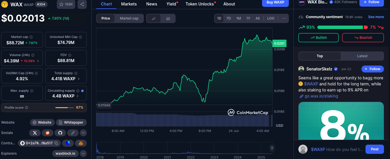wax token wax token