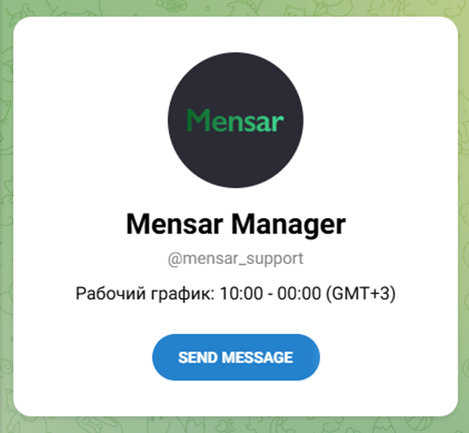 Mensar Support Mensar Support
