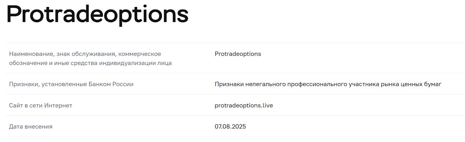 protrade options protrade options
