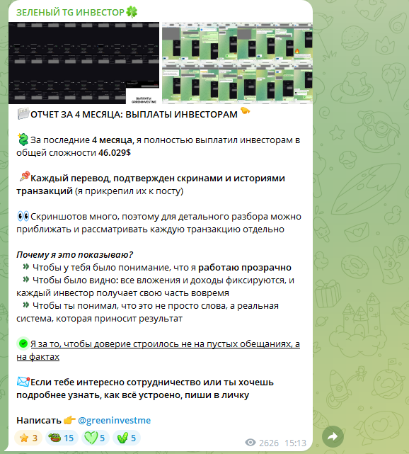зеленый тг инвестор зеленый тг инвестор