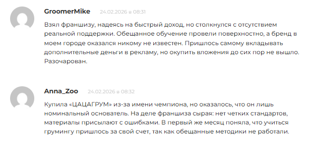 цаца грум франшиза отзывы цаца грум франшиза отзывы