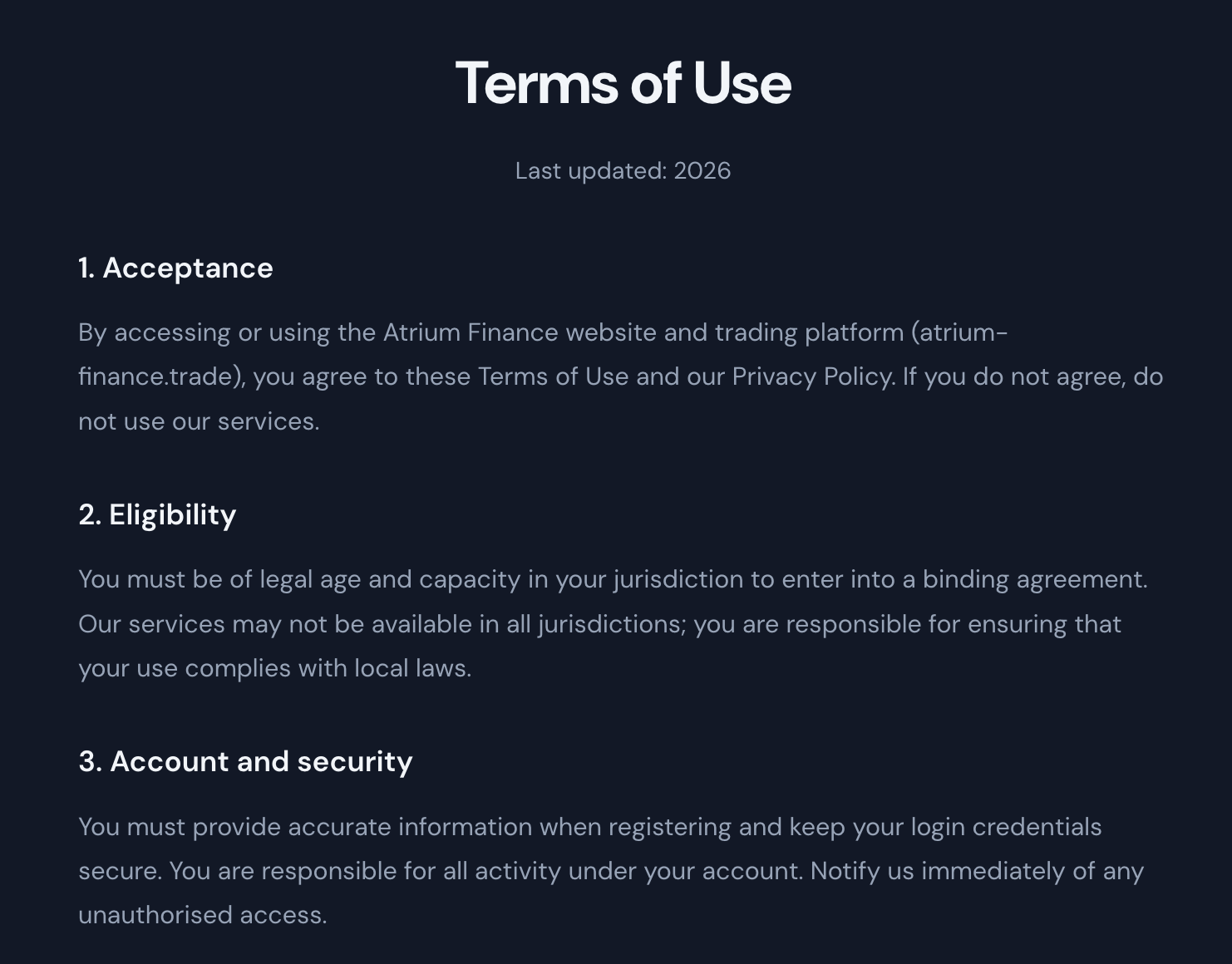support atrium finance trade support atrium finance trade