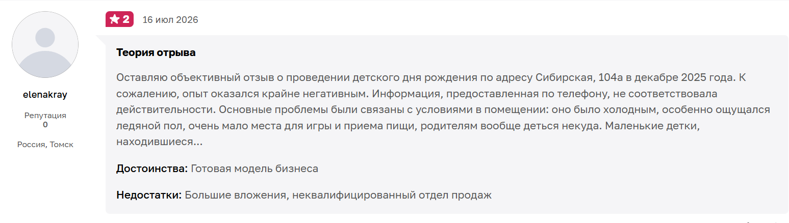 теория отрыва франшиза теория отрыва франшиза